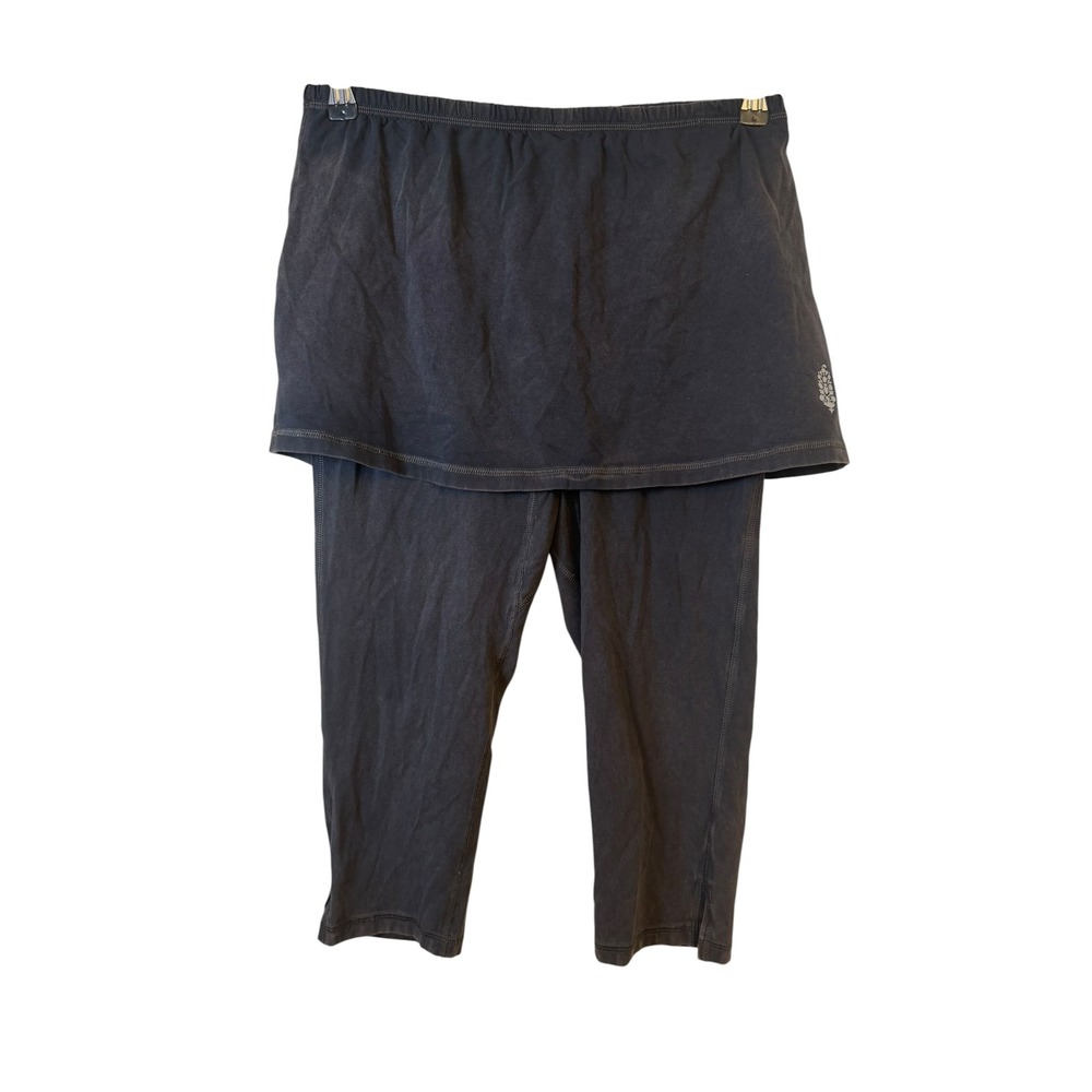 Free People Movement Skapri Leggings Skirted Cropped Yoga Pants Washed Black